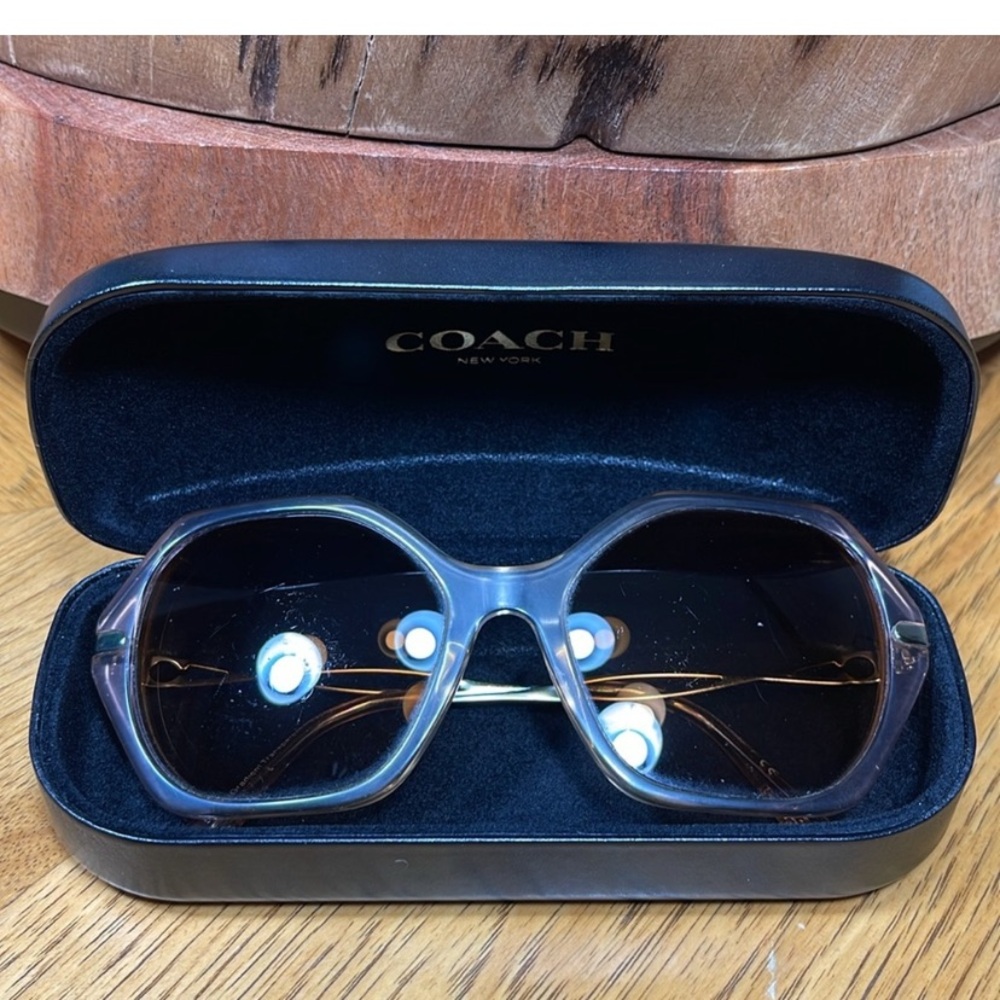 COACH HC8315 (C3445)Gradient Transparent Peach Sunglasses Frames Only RX Lenses - Picture 8 of 8